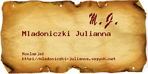 Mladoniczki Julianna névjegykártya