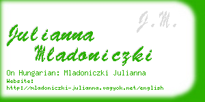 julianna mladoniczki business card